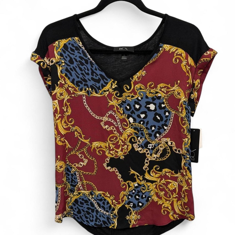 Women's BCX multicolored v-neck blouse - Size S